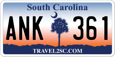 SC license plate ANK361