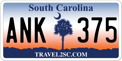 SC license plate ANK375