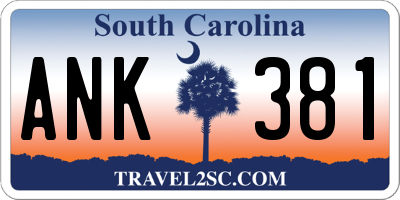 SC license plate ANK381