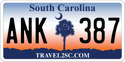 SC license plate ANK387