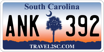 SC license plate ANK392