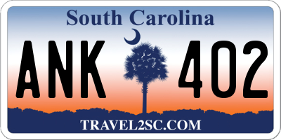 SC license plate ANK402