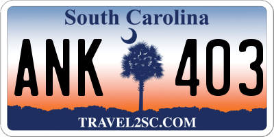 SC license plate ANK403