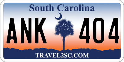 SC license plate ANK404