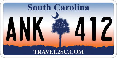 SC license plate ANK412