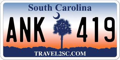 SC license plate ANK419