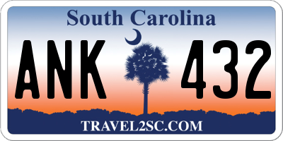 SC license plate ANK432