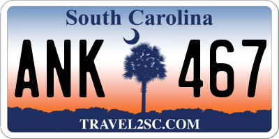 SC license plate ANK467