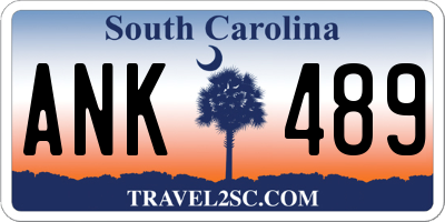 SC license plate ANK489