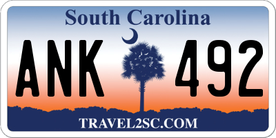 SC license plate ANK492
