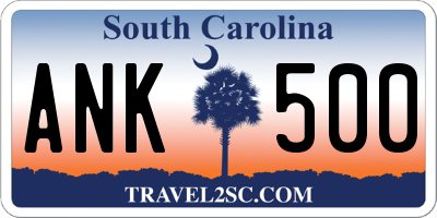 SC license plate ANK500