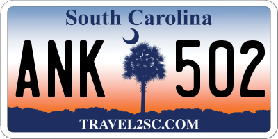 SC license plate ANK502