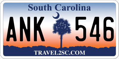 SC license plate ANK546