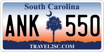 SC license plate ANK550