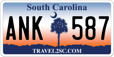 SC license plate ANK587