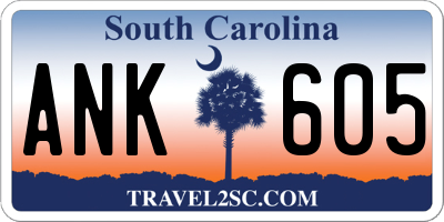 SC license plate ANK605