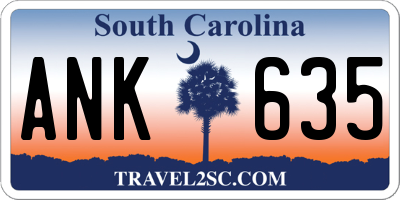 SC license plate ANK635