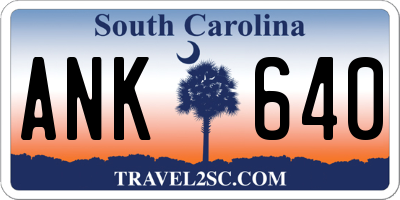 SC license plate ANK640