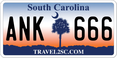 SC license plate ANK666