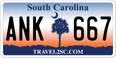 SC license plate ANK667