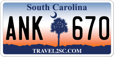 SC license plate ANK670