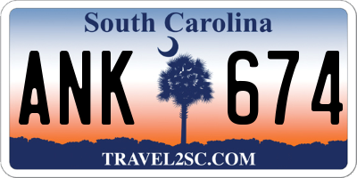 SC license plate ANK674