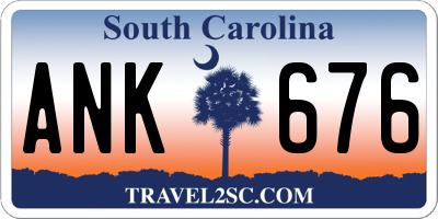 SC license plate ANK676