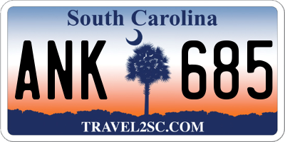 SC license plate ANK685