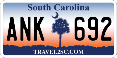 SC license plate ANK692