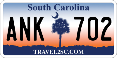 SC license plate ANK702