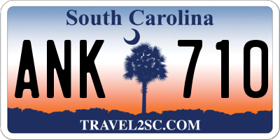 SC license plate ANK710
