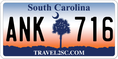 SC license plate ANK716