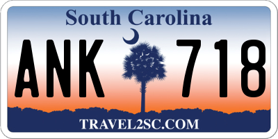 SC license plate ANK718