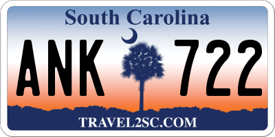 SC license plate ANK722