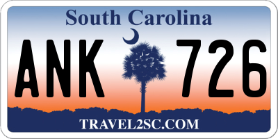 SC license plate ANK726