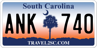SC license plate ANK740
