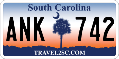 SC license plate ANK742
