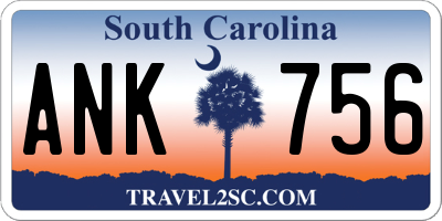 SC license plate ANK756