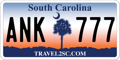 SC license plate ANK777