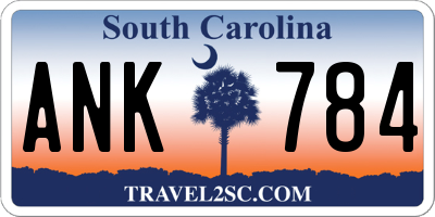 SC license plate ANK784