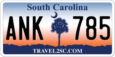 SC license plate ANK785