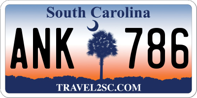 SC license plate ANK786