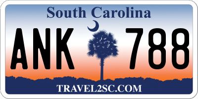 SC license plate ANK788