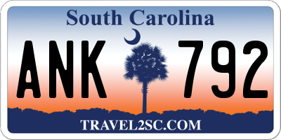 SC license plate ANK792
