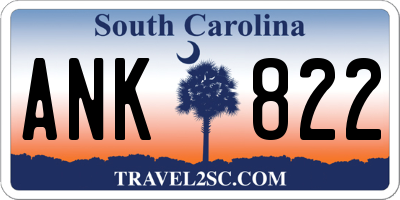 SC license plate ANK822