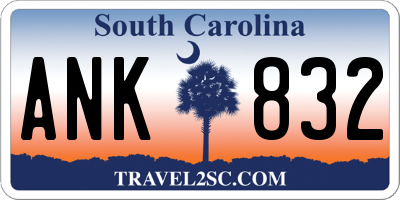 SC license plate ANK832