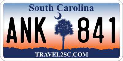 SC license plate ANK841