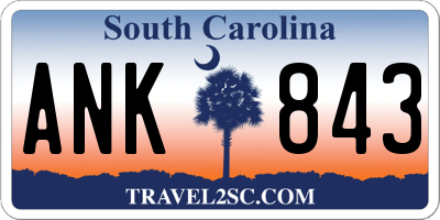 SC license plate ANK843