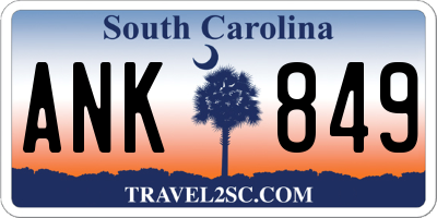 SC license plate ANK849