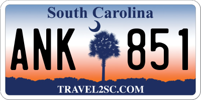 SC license plate ANK851